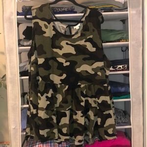 LuLaRoe Camouflage Eliana Sleeveless Tiered Swing Top - size 3XL - Never worn!